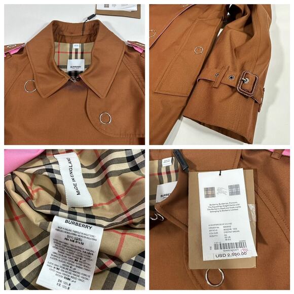 Burberry Wharfbridge Size US 2 Chestnut Brown Gabardine Trench Coat NWT $2550 - Picture 12 of 15